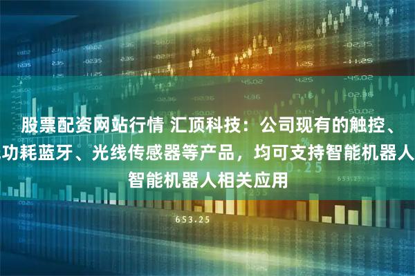 股票配资网站行情 汇顶科技：公司现有的触控、音频、低功耗蓝牙、光线传感器等产品，均可支持智能机器人相关应用
